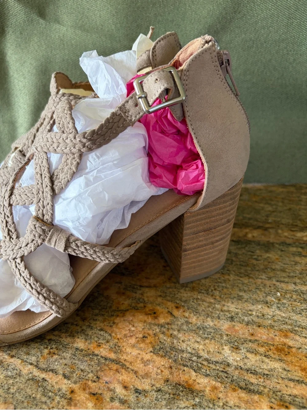 Report Strappy Block Heel Sandals - Taupe Women’s Size 9